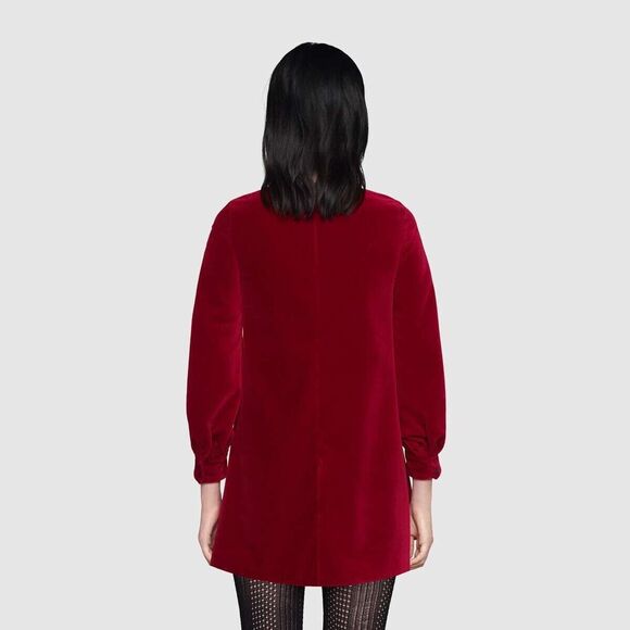 NWT. $4200 GUCCI Runway Velvet Mini Dress IT38 / US 2 red/black - Picture 7 of 16